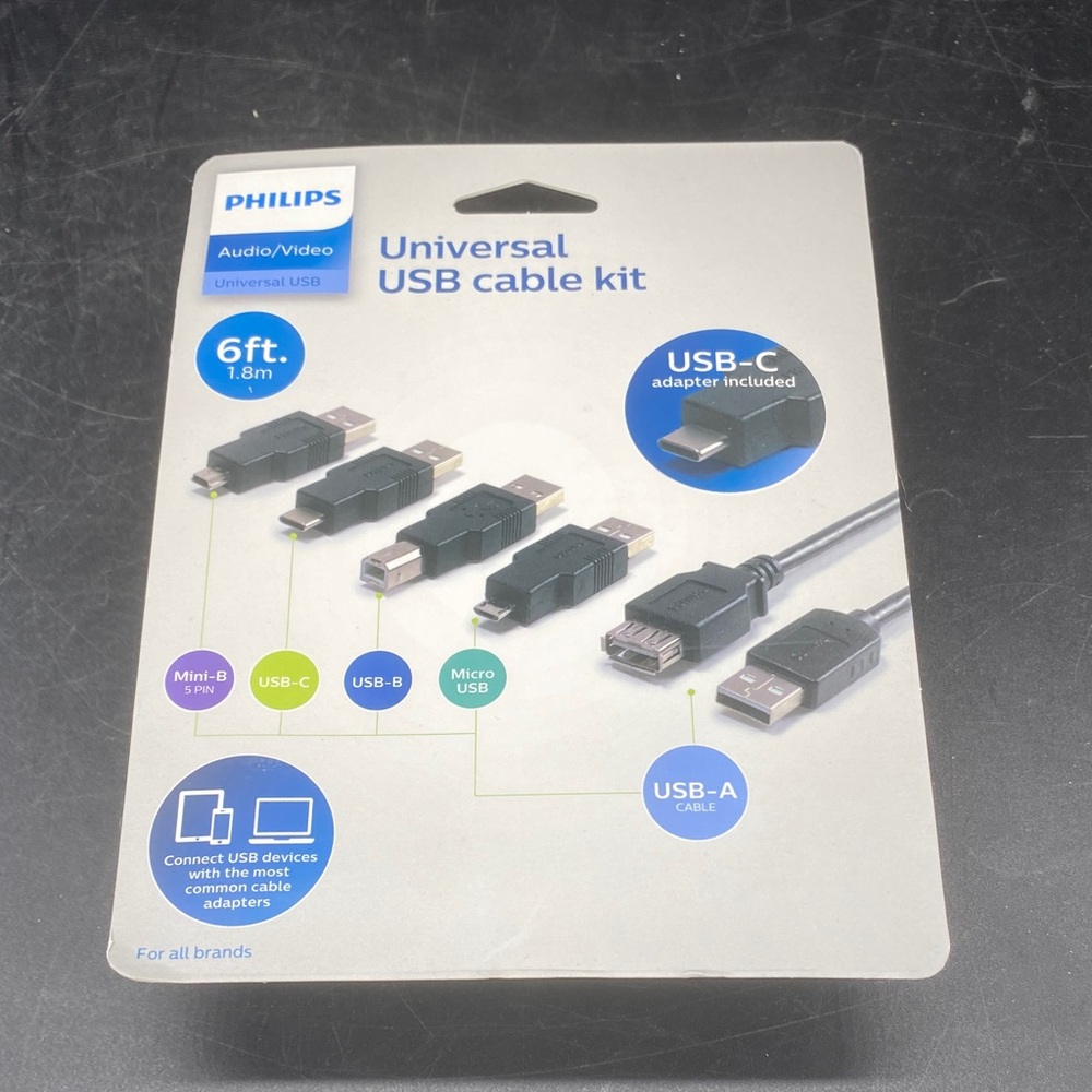 Phillips universal USB cable kit 6 feet new